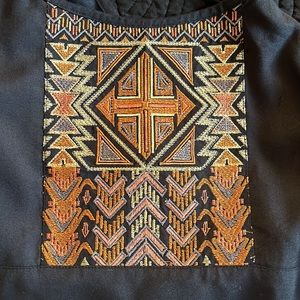 Element Embroidered design/black maxi dress